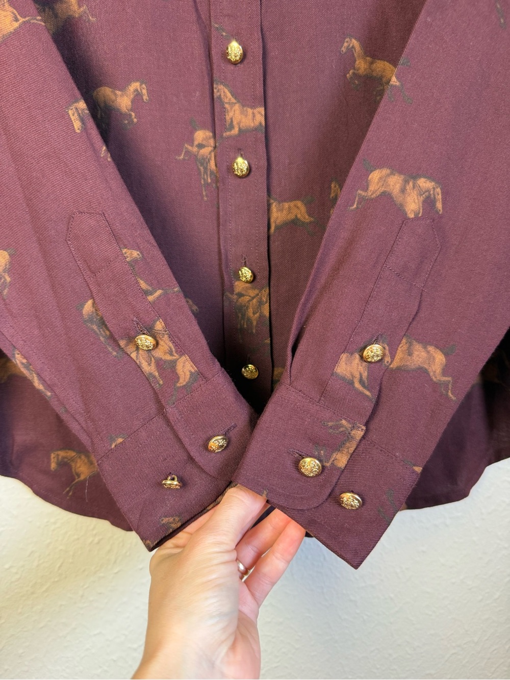 VTG Lauren Ralph Lauren horse print button down - Picture 4 of 5